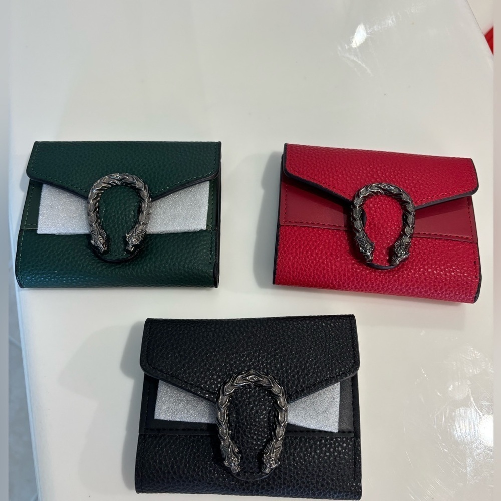 Black Vegan Wallet with Silver Accent